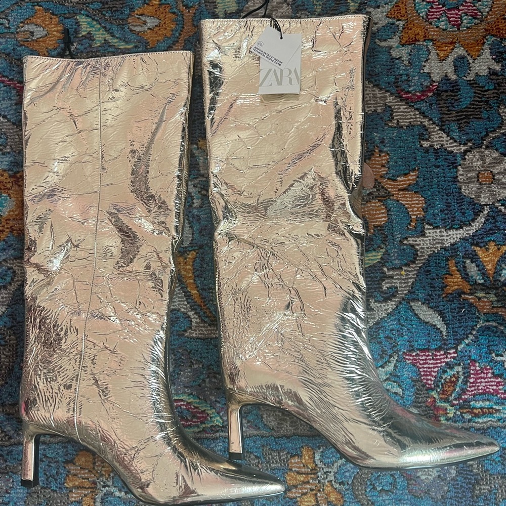 Zara metallic heeled boots - Picture 8 of 11
